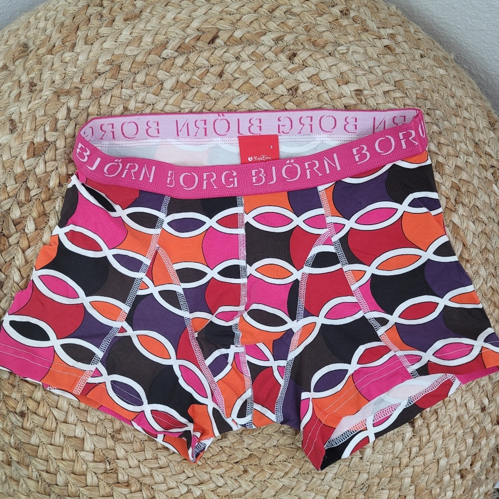 BJORN BORG NWOT ANTHROPOLOGIE GEOMETRIC PRINTED BOXER SHORTS SIZE SMALL